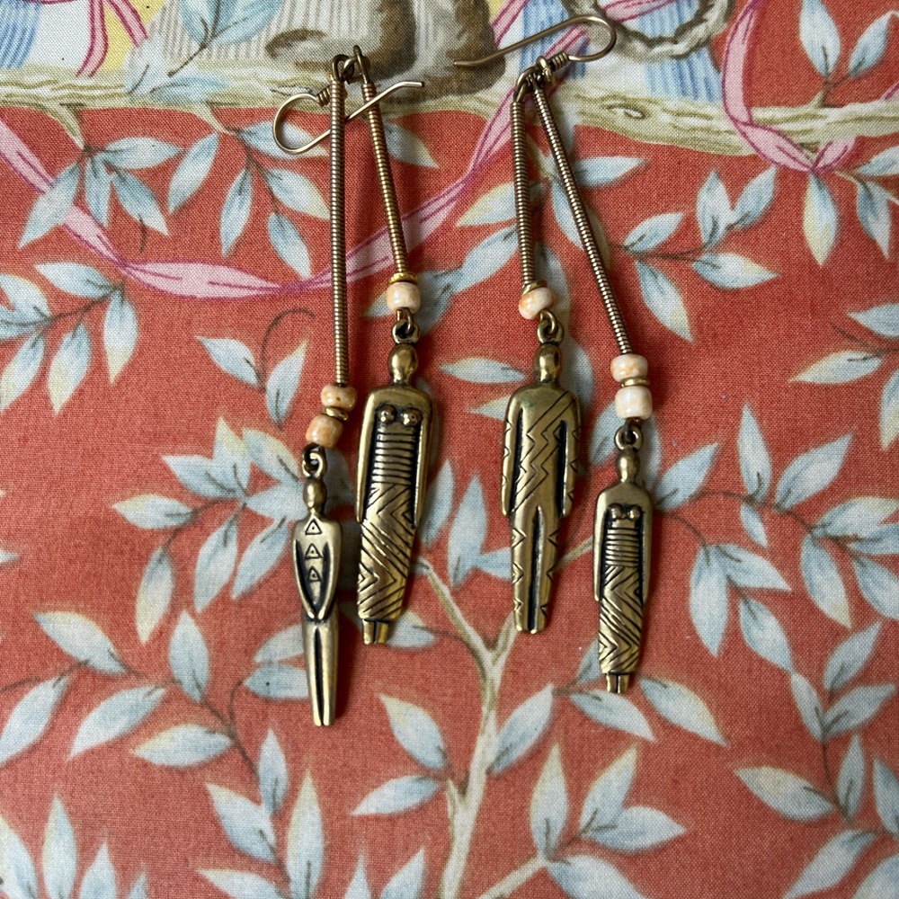 Unique Brass Tribal Earrings